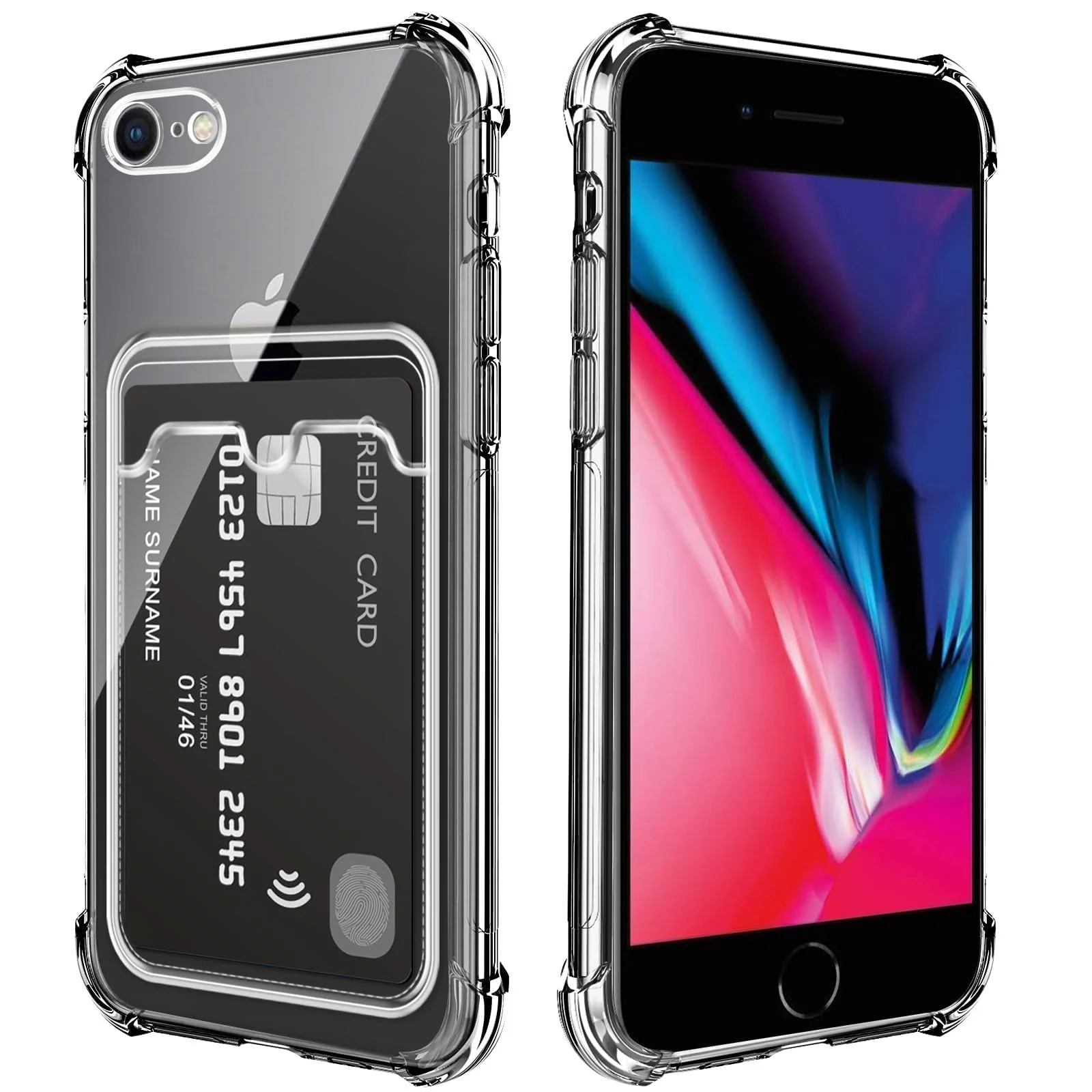 DL3 Mobilak Clear TPU Wallet Case with Card Slot and Camera Protection for iPhone 6 / iPhone 6s - Transparent