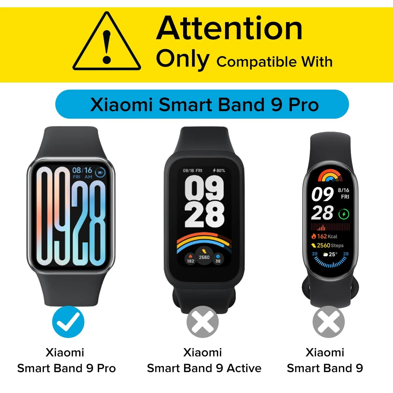 DL3 Mobilak Case with Screen Protector for Xiaomi Smart Band 9 Pro, Bumper Full Coverage Hard PC Overall Protective Cover, Built-in Tempered Glass Film High Sensitivity - Black