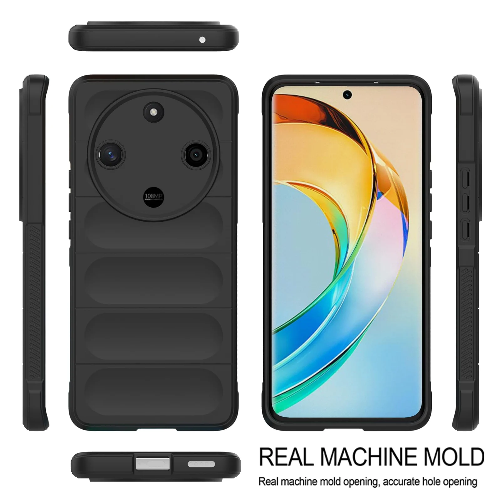 DL3 Mobilak Soft Silicone Protective Case for Honor X9b / Honor Magic 6 Lite 5G / Honor X50 with Camera Protection and Shockproof Design - Black