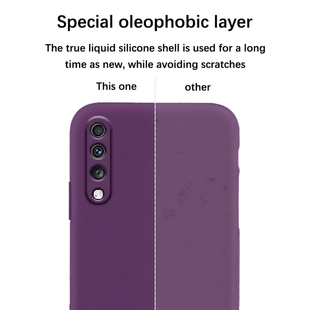 DL3 Mobilak Silicone Protective Case for Samsung Galaxy A70 / A70s, Shock-absorbing protection, Scratch-resistant surface, Soft microfiber lining - Violet