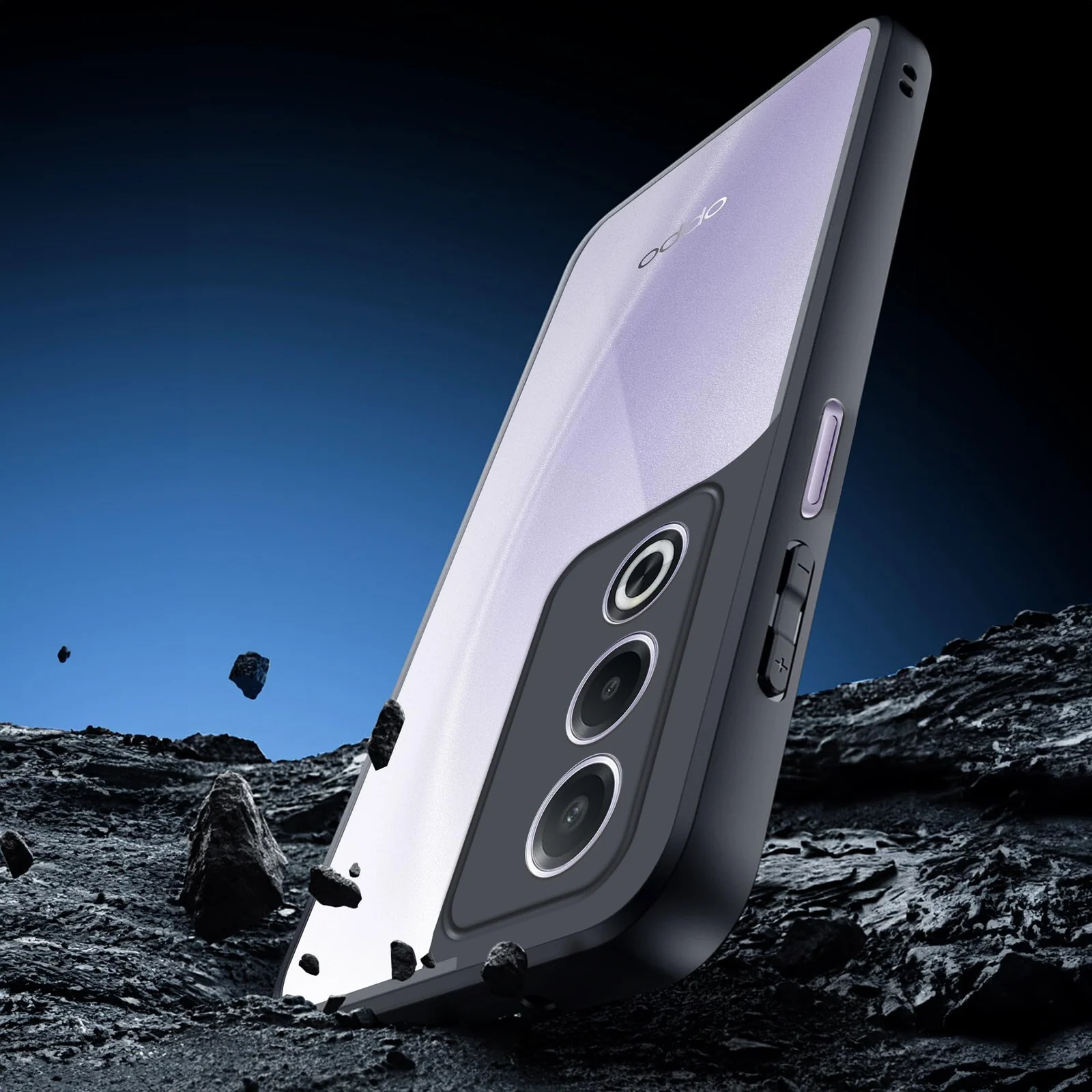 DL3 MOBILAK Clear Three-Layer Protective Phone Case for OPPO A3 Pro 5G and OPPO A80 5G - Black