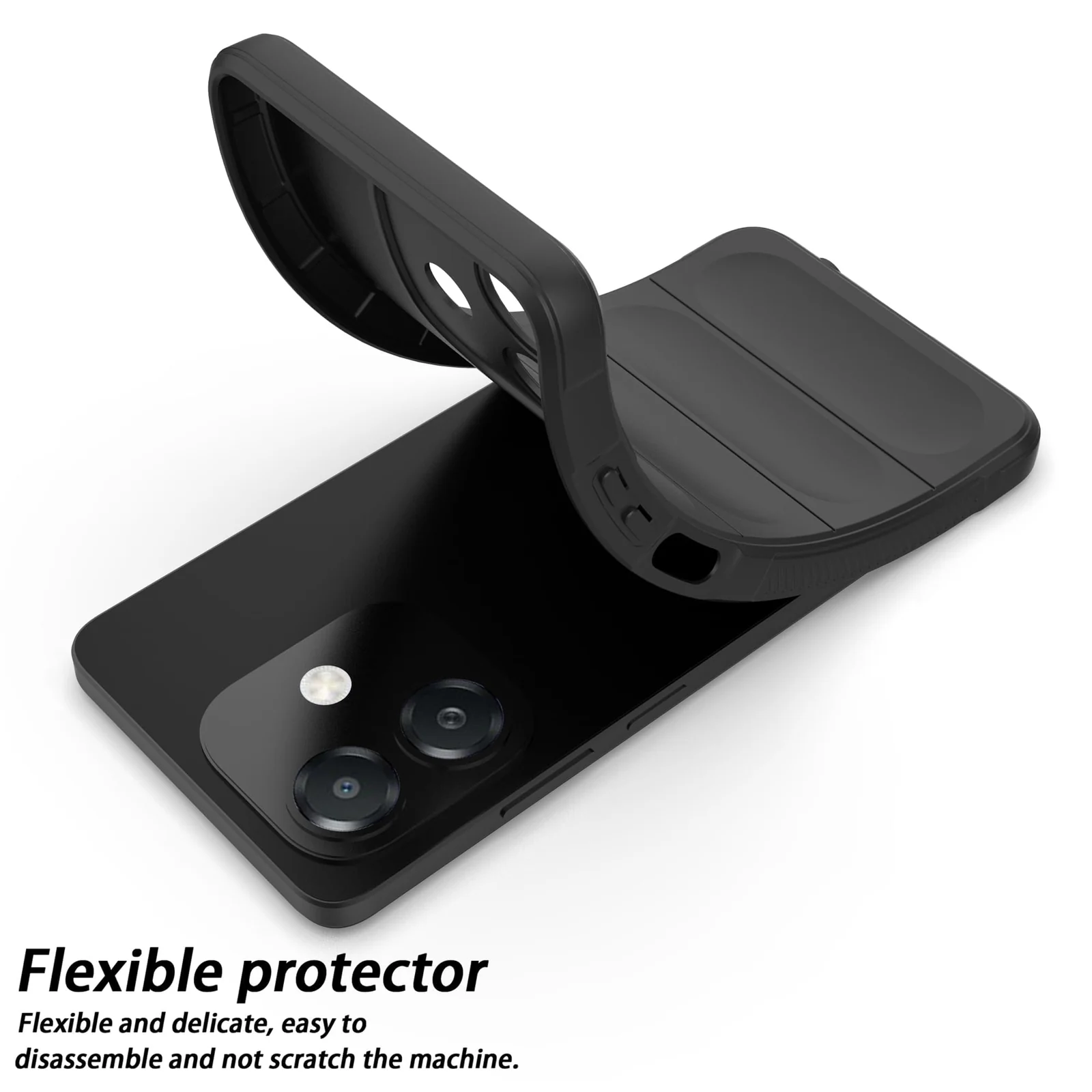 DL3 Mobilak Flexible Silicone and TPU Protective Case with Camera Protection for OPPO A3 / OPPO A3x / A40 - Black