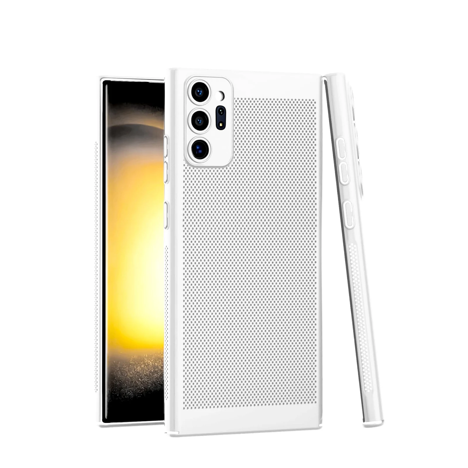 DL3 Mobilak Heat-Dissipation Hard PC Case with Built-In Camera Lens Protector for Samsung Galaxy Note 10 Plus - White
