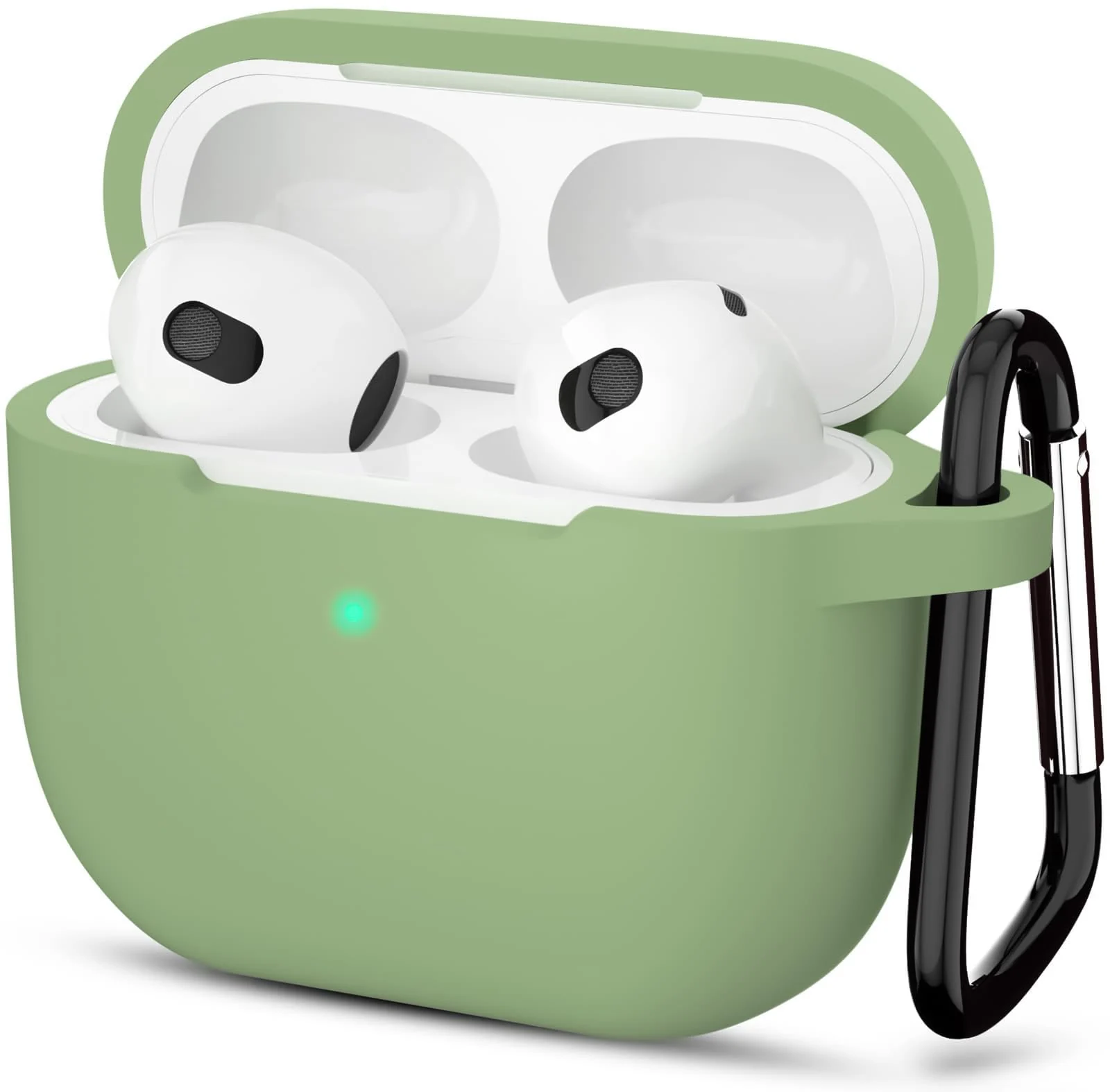 DL3 Mobilak AirPods 3 Case Cover, Silicone Protective Accessories Skin with Keychain Compatible with Apple AirPod 3rd Generation 2021 for Women Girl, Front LED Visible