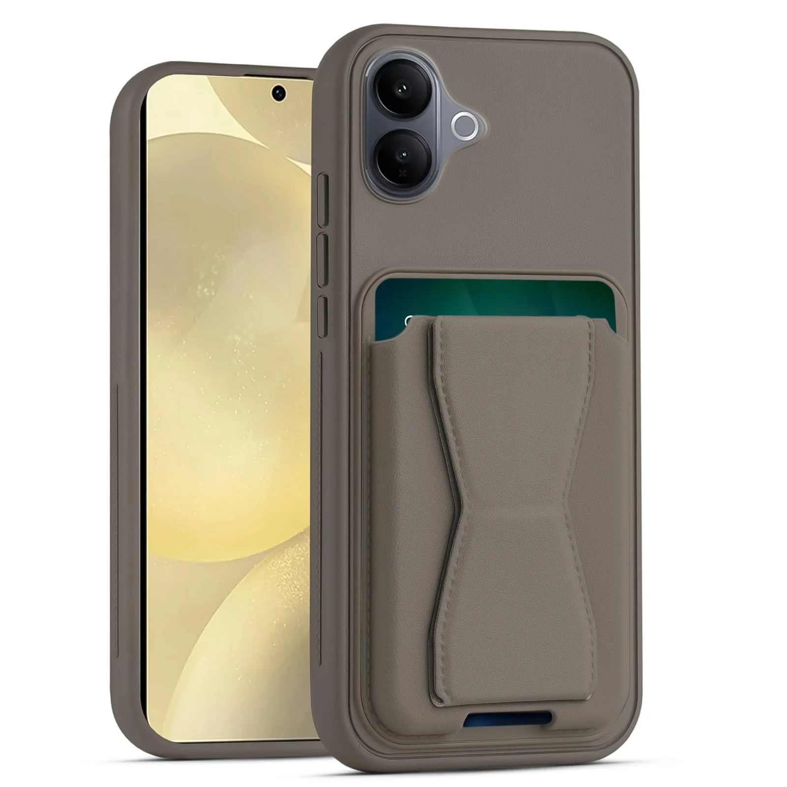 DL3 Mobilak Leather Wallet Case with Card Holder and Stand for V60 Lite 5G / 4G - Titanium