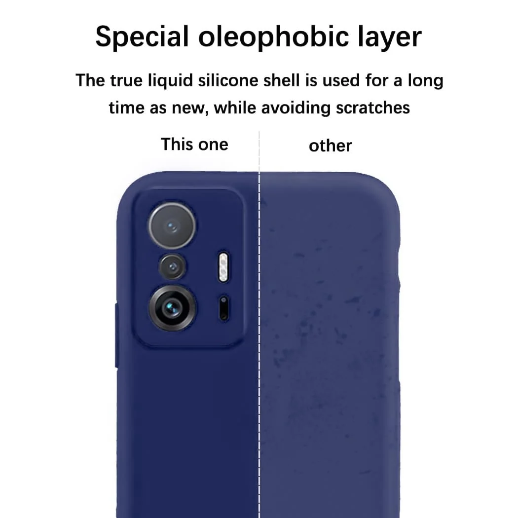 DL3 Mobilak Xiaomi 11T / Xiaomi 11 T Pro Case, Soft Flexible Silicone Gel Rubber Bumper Cover, Full Body Shockproof Protective Phone Case - Blue 1
