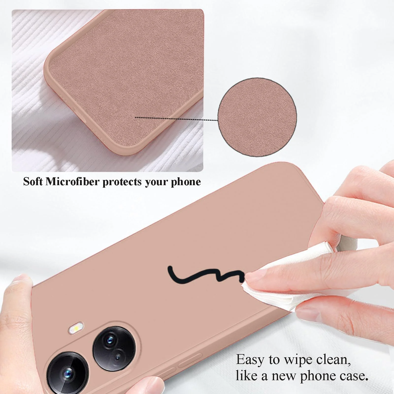 DL3 Mobilak Silicone Protective Case for realme 10 pro plus, Shock-absorbing protection, Scratch-resistant surface, Soft microfiber lining - Light Orange