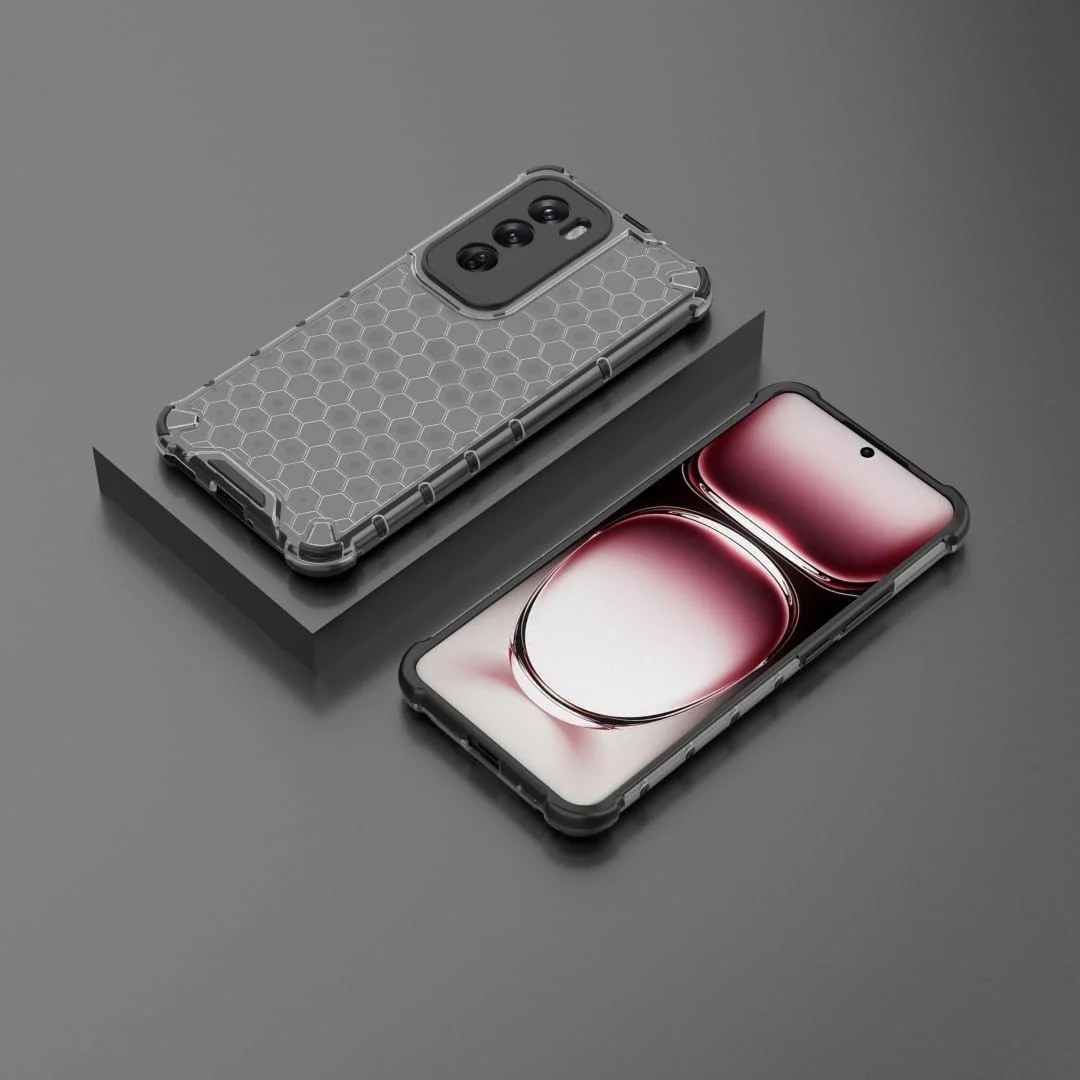 DL3 Mobilak Clear PC and TPU Protective Case for OPPO Reno 12 Pro 5G with Shockproof Design - Black