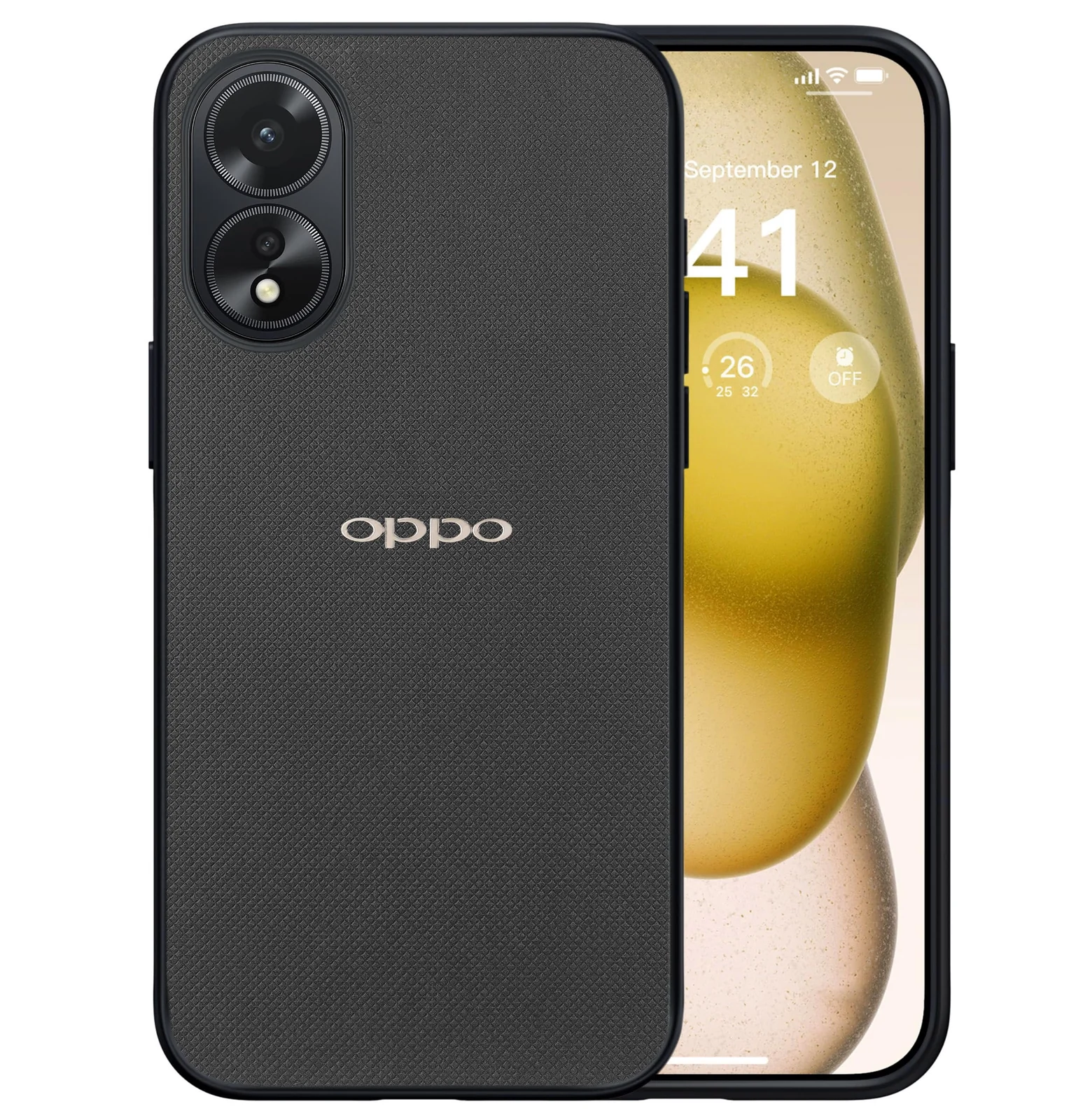Dl3 Mobilak Compatible with OPPO A78 4G Case Dual Layer Heavy Duty Cell Phone Protective Cover Shockproof Rugged with Non-Slip Textured - Black