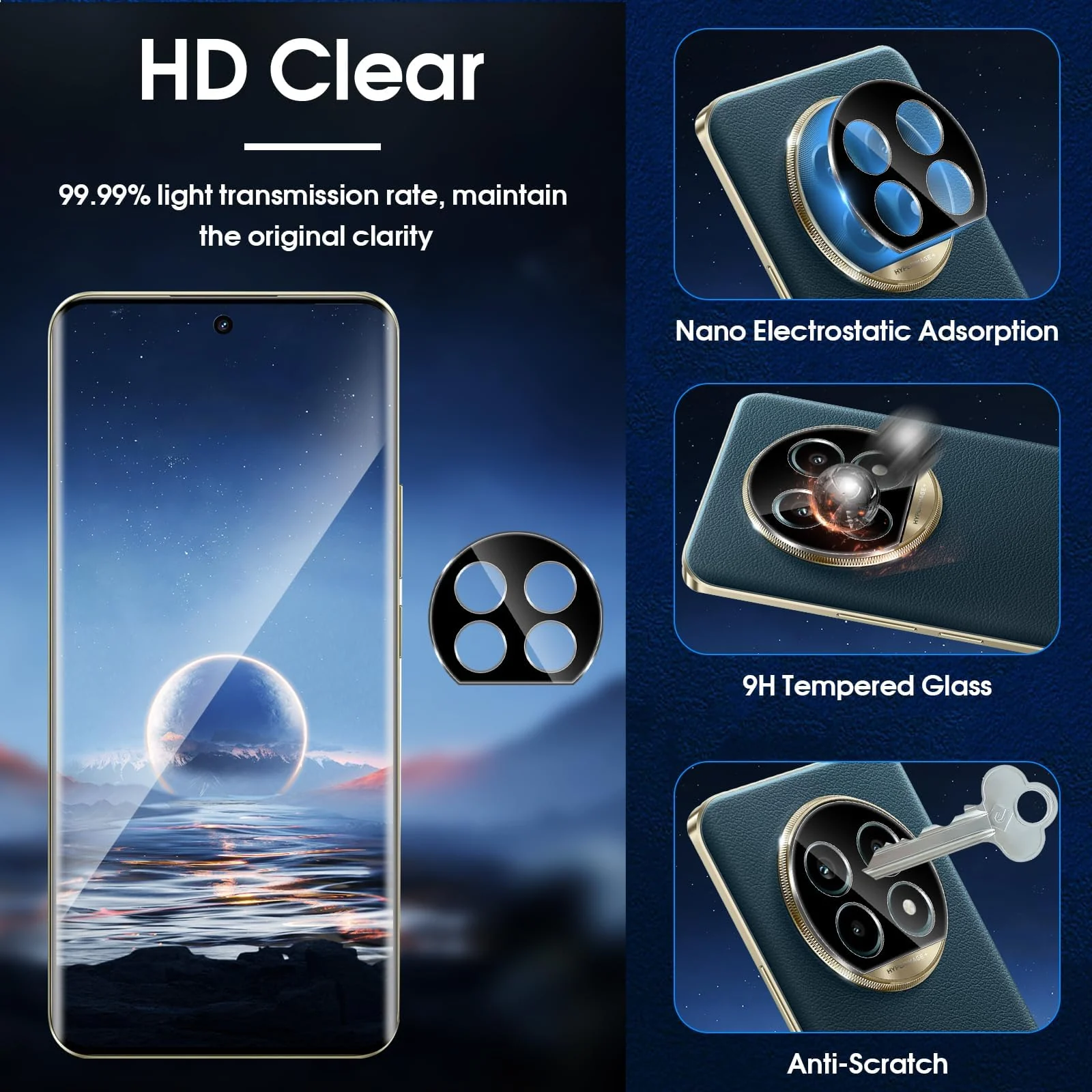 DL3 Mobilak realme 13 Pro | realme 13 Pro+ Plus Camera Lens Protector Tempered Glass Screen Protector HD [Full Coverage][Anti-Scratch] Drop Protection Ultra Clear/Thin Lens Protector Case - Black