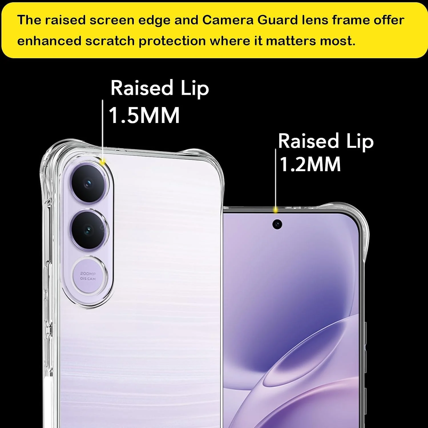 DL3 Mobilak Case Compatible with vivo V70 FE, Cover SiliconeTransparent TPU Gorilla Anti-shock Protector Camera Shockproof Corners - Clear