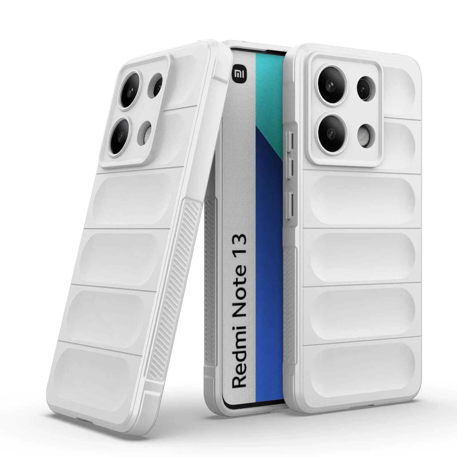 DL3 Mobilak Soft Silicone Protective Case for Xiaomi Redmi Note 13 4G with Camera Protection and Shockproof Design - White