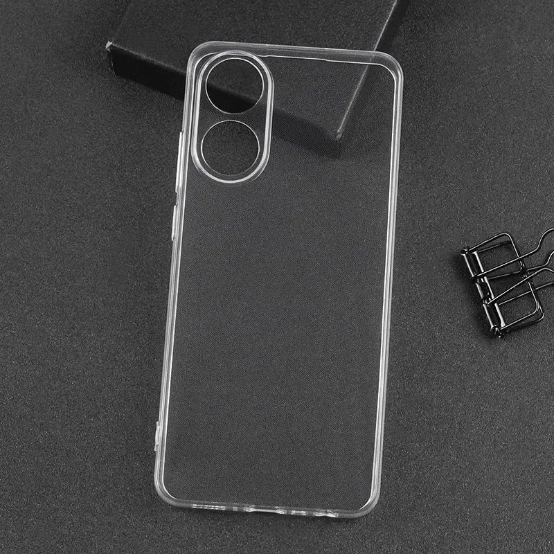 DL3 Mobilak Case Compatible with OPPO A78 4G Case Crystal Soft TPU Gel Case Flexible Silicone Anti-Scratch Camera Protection TPU Cover - Clear