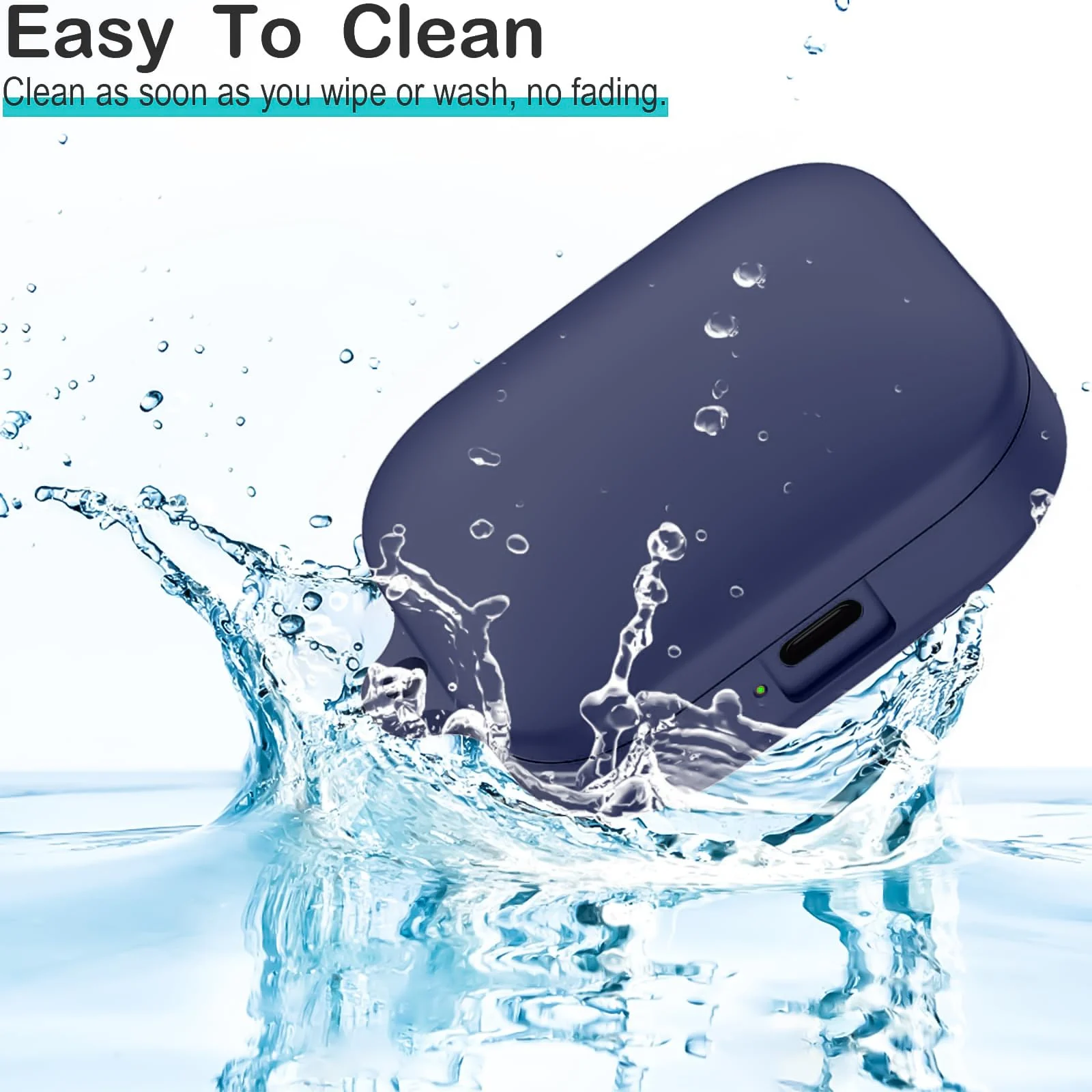 DL3 Mobilak Compatible with Xiaomi Redmi Buds 5 Case Cover, Soft Silicone Shockproof Protective Skin Case for Xiaomi Redmi Buds 5 Wireless Earbuds with Carabiner - Blue
