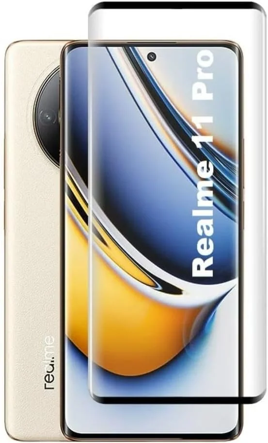DL3 Mobilak Full Curved 5D Glass Screen Protector Full Glue For realme 11 Pro plus - Black