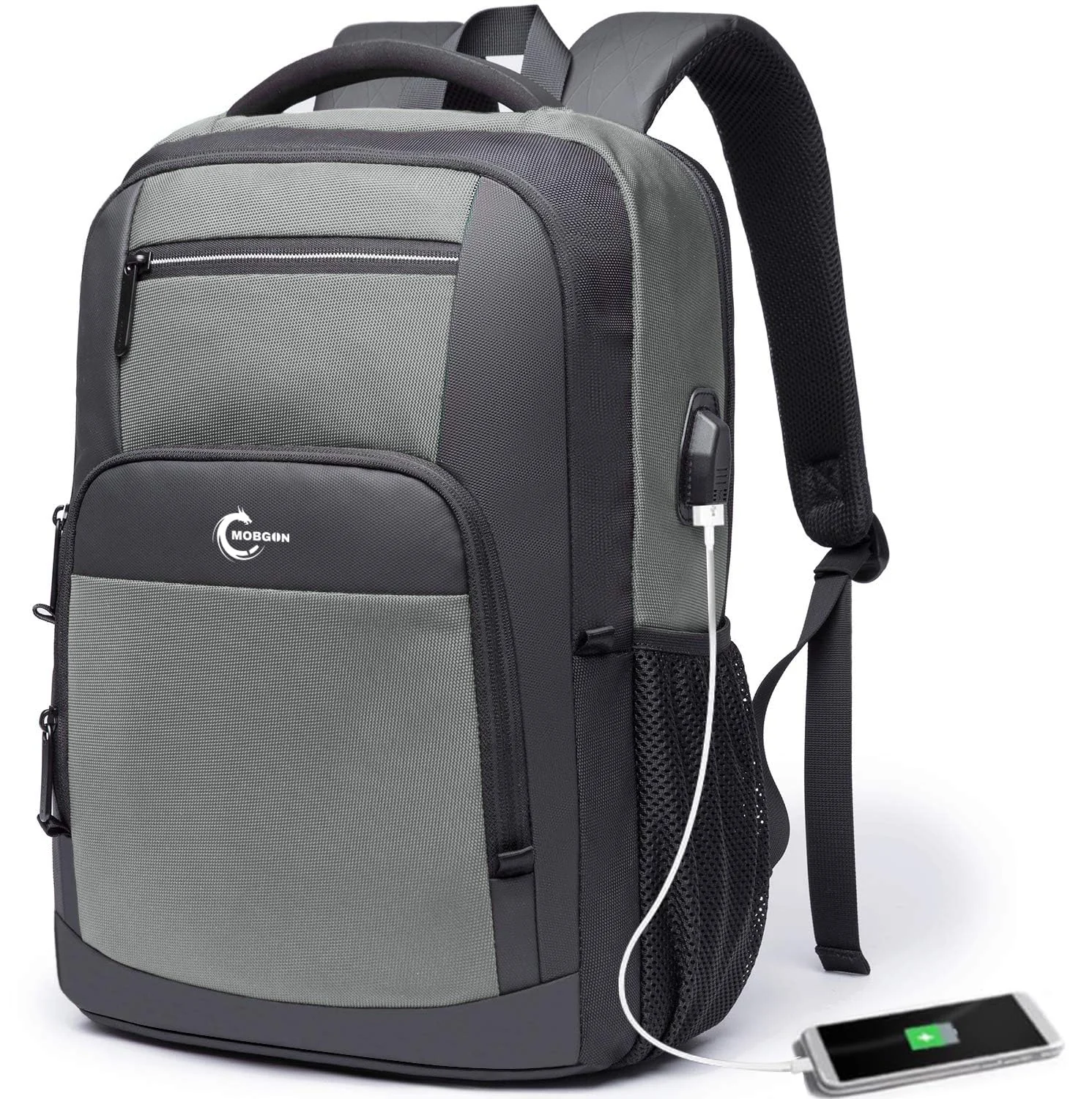 Mobigon Business Laptop Backpack, 15.6 Inch Travel Laptop Bag Rucksack with USB Charging Port, Water-Resistant Bag Daypack for Work College Computer Men Women Backpack For MacBooks - Olive