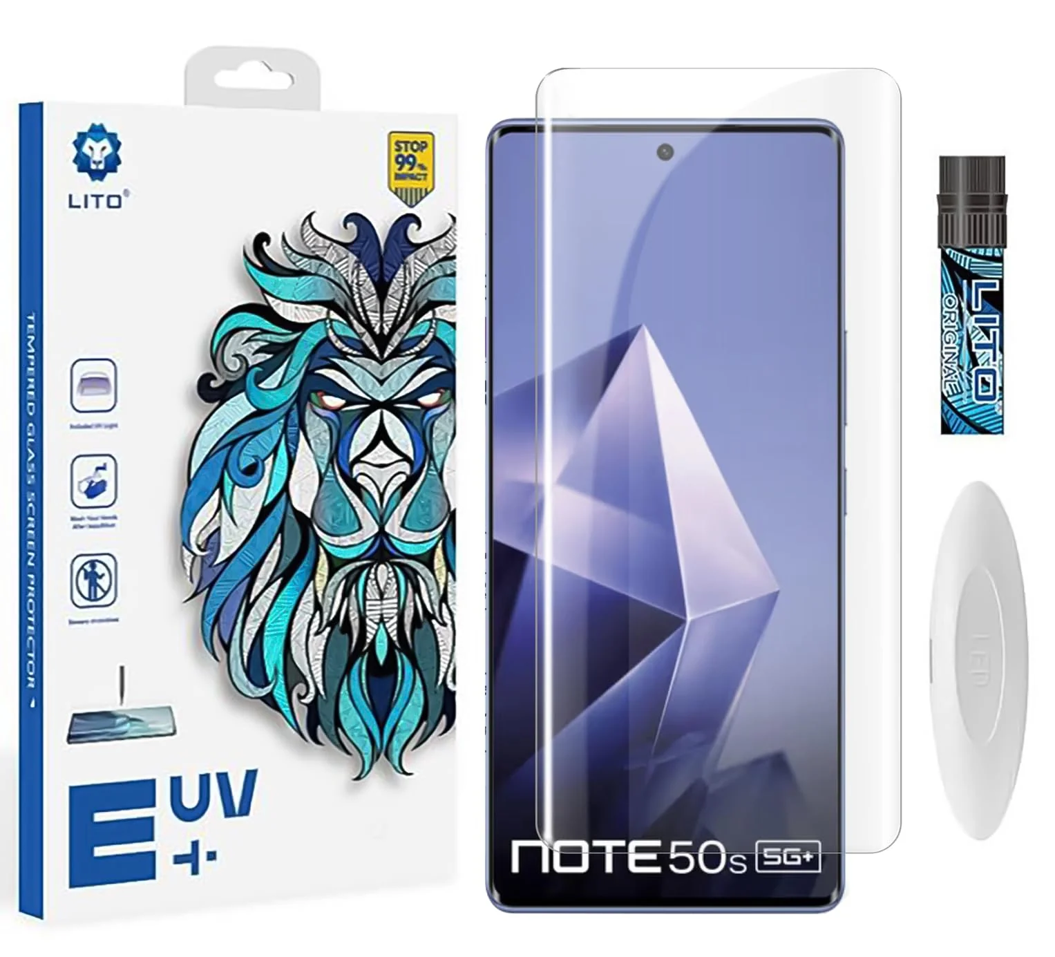 DL3 Mobilak Li-to Screen Protector Infinix Note 50S [Liquid UV Tempered Glass] Full Screen adhesive [Sensitive Touch][Fingerprint Sensor Compatible] HD - Clear