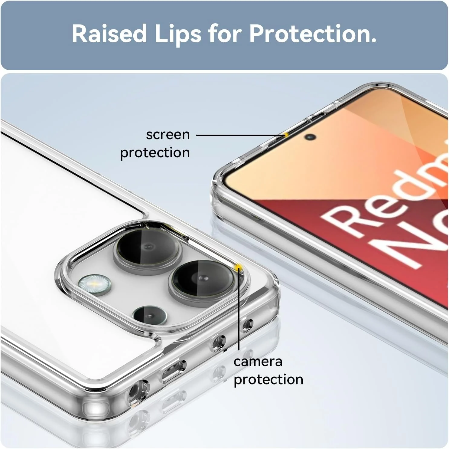DL3 Mobilak Case Compatible with Xiaomi Redmi Note 13 4G (Not Fit 5G) Case Crystal Soft TPU Gel Case Flexible Silicone Anti-Scratch TPU Cover - Clear