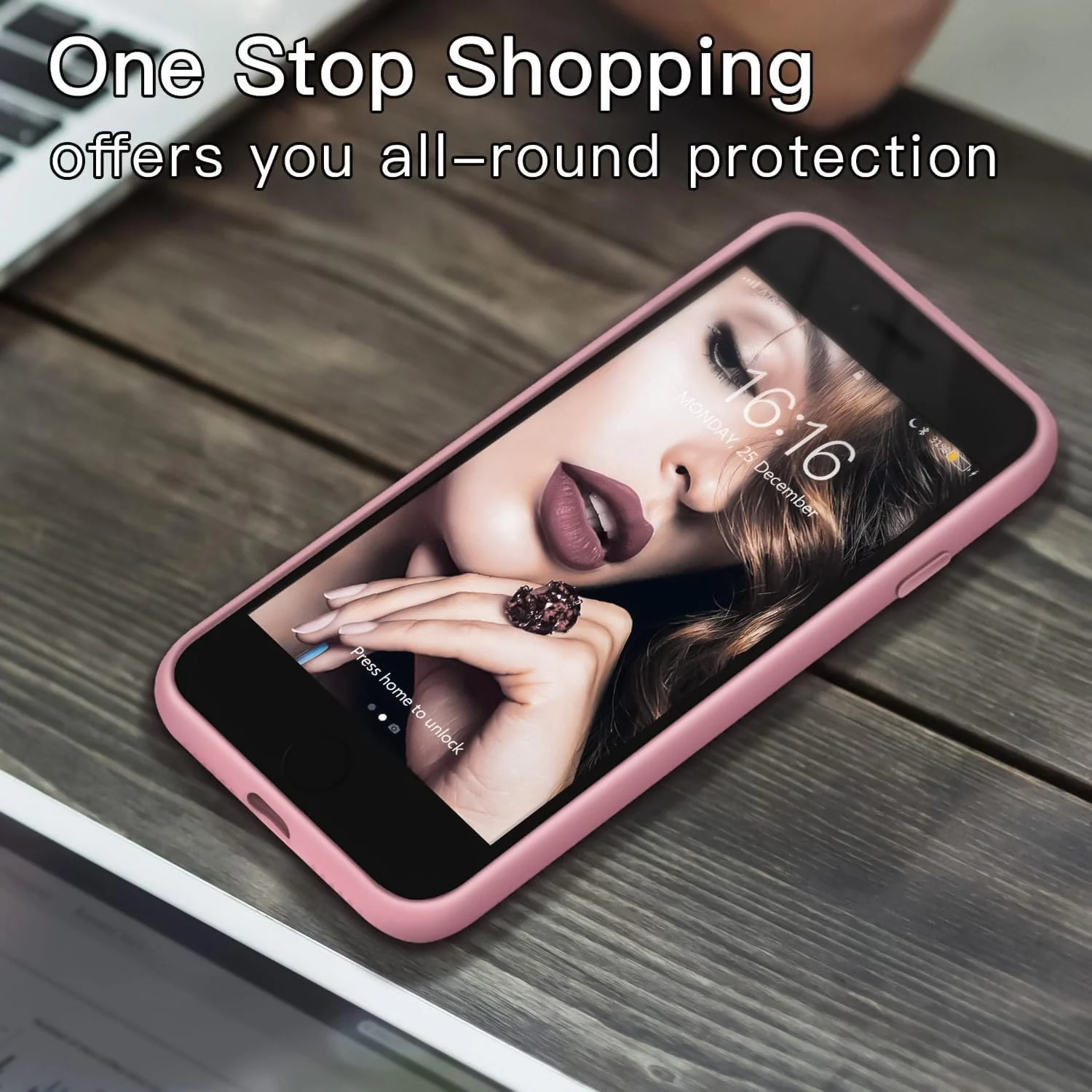 DL3 Mobilak Liquid Silicone Case for iPhone 7 / 8, Shock-absorbing protection, Scratch-resistant surface, Slim, lightweight profile - Pink