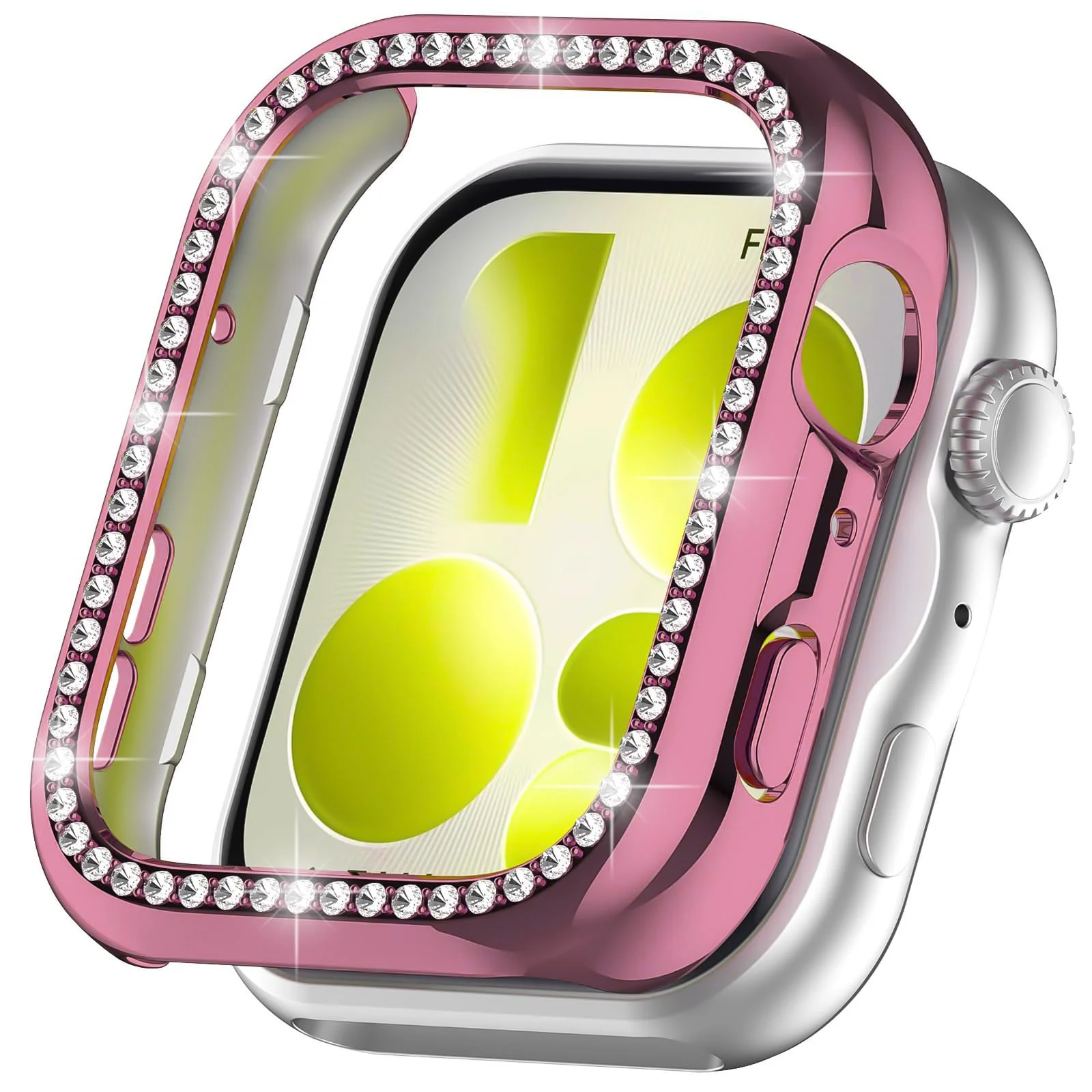 DL3 MOBILAK Crystal Bling Hard PC Watch Bumper for Huawei Watch Fit 5, Pink