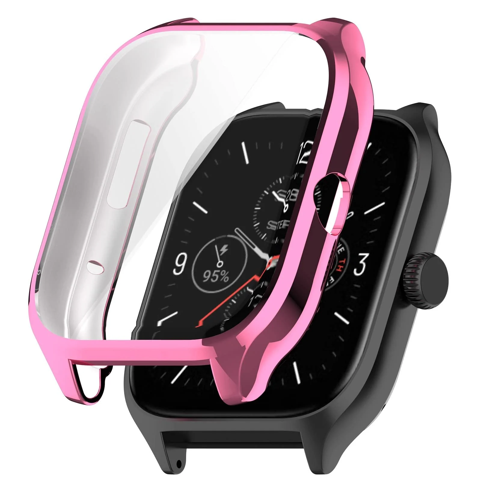 DL3 Mobilak Case Compatible with Amazfit GTS 4 (Not for GTS4 Mini) Case Watch Soft TPU Shockproof Cover Slim Guard Thin Bumper Shell Protector For Amazfit GTS4 - Pink