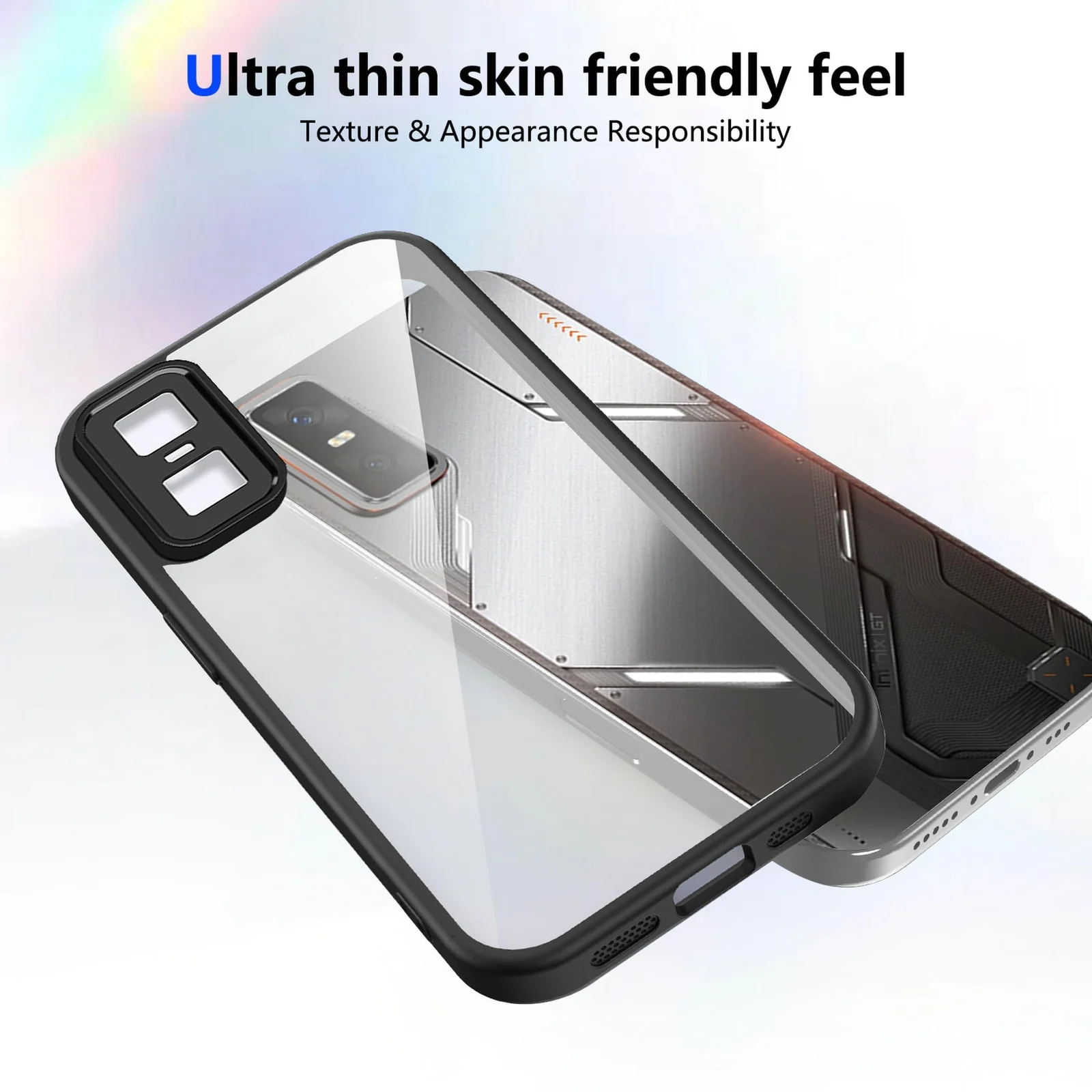 DL3 Mobilak Clear PC and TPU Protective Case for Infinix GT 30 Pro with Camera Protection and Military-Grade Protection - Black