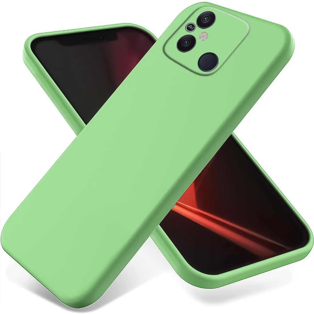 Dl3 Mobilak Xiaomi Redmi 12C Case,Soft Flexible Silicone Gel Rubber Bumper Cover,Full Body Shockproof Protective Phone Case (Black)