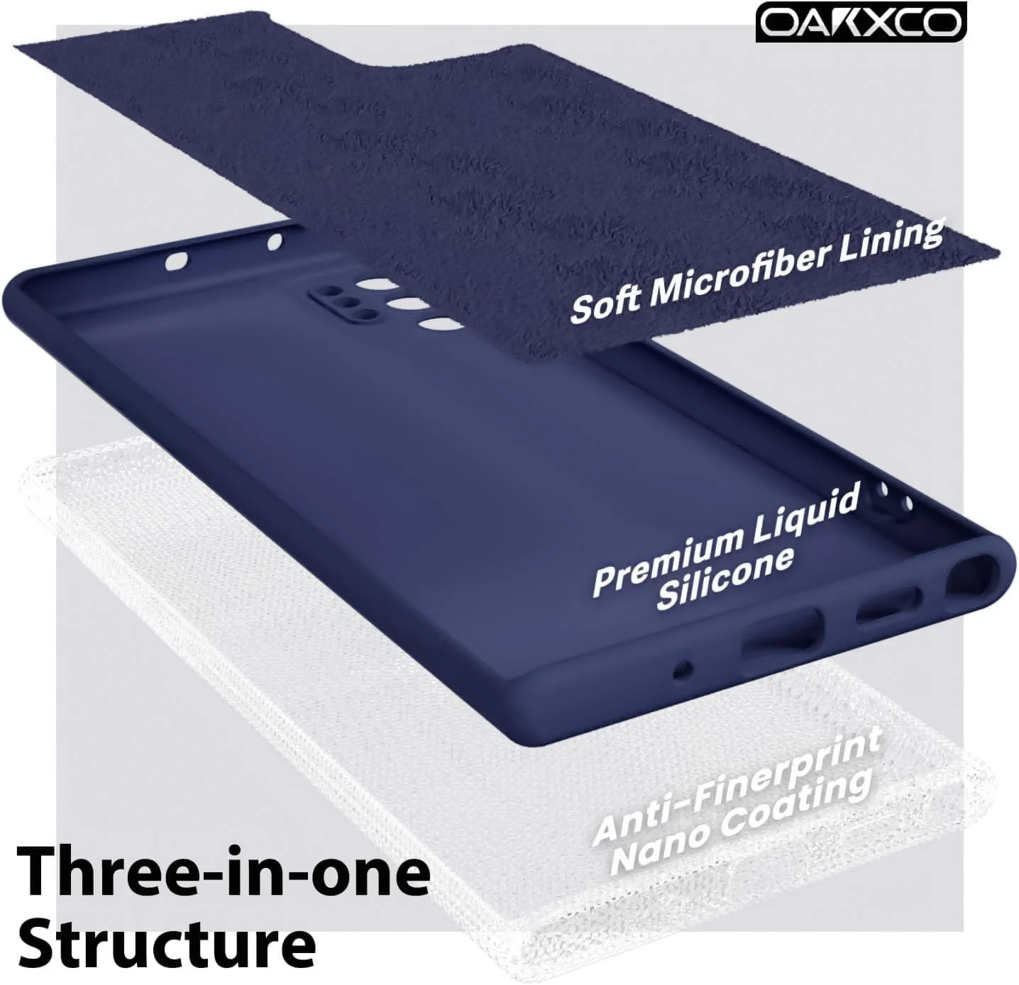DL3 Mobilak Liquid Silicone Protective Case for Samsung Galaxy Note10 Plus with Microfiber Lining and Shockproof Design - Blue 2