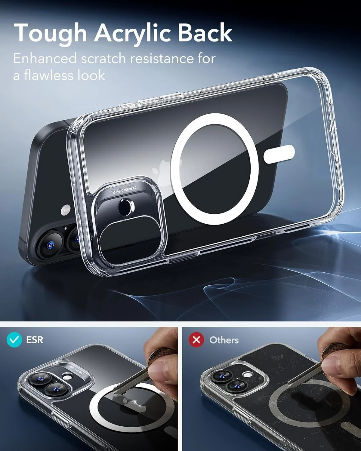 DL3 Mobilak for iPhone 16 Plus Case [Compatible with MagSafe] Slim Magnetic Bumper Case - Clear