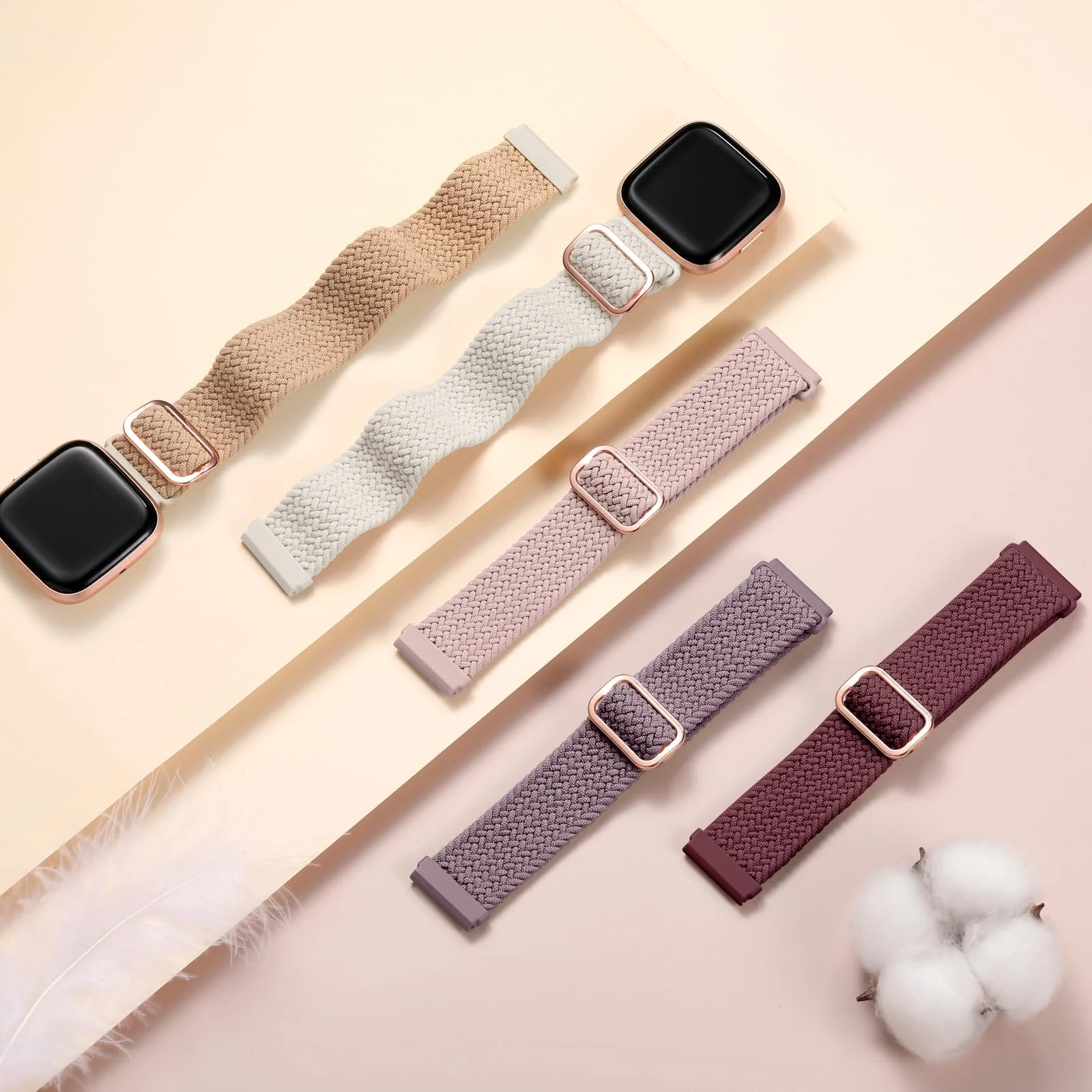 DL3 MOBILAK Soft Elastic Nylon Watch Strap for Xiaomi Redmi Watch 3 Lite and 3 Active - Starlight
