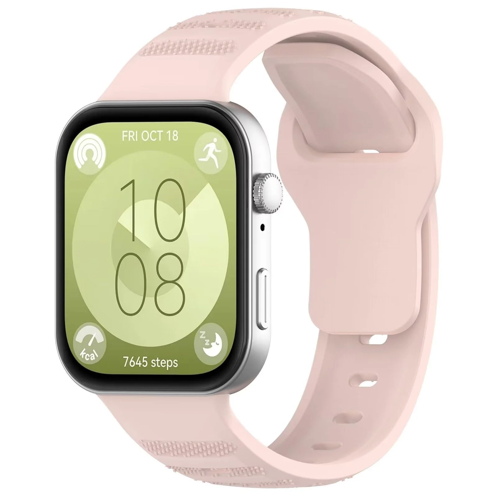 DL3 Mobilak Compatible with Huawei Watch Fit 3 / Fit 4 / Fit 4 Pro Breathable Silicone Sport Wristband, Soft Textured Design, Sweat-Resistant Quick Release Adjustable Watch Strap - Pink