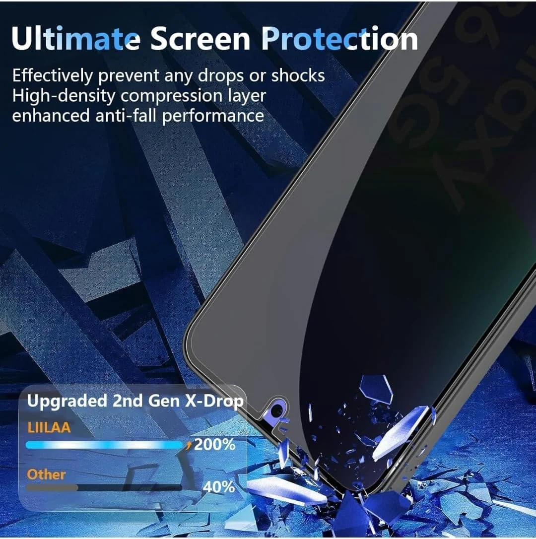 DL3 MOBILAK Anti-Spy 9H Tempered Glass Screen Protector for Samsung Galaxy S23 FE, Black