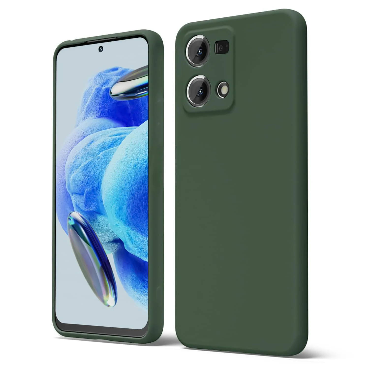 DL3 Mobilak Liquid Silicone Protective Case with Soft Microfiber Lining with Full Camera Protection for OPPO Reno 8 4G / Reno 7 4G / F21 Pro 4G / F21S Pro 4G - Green