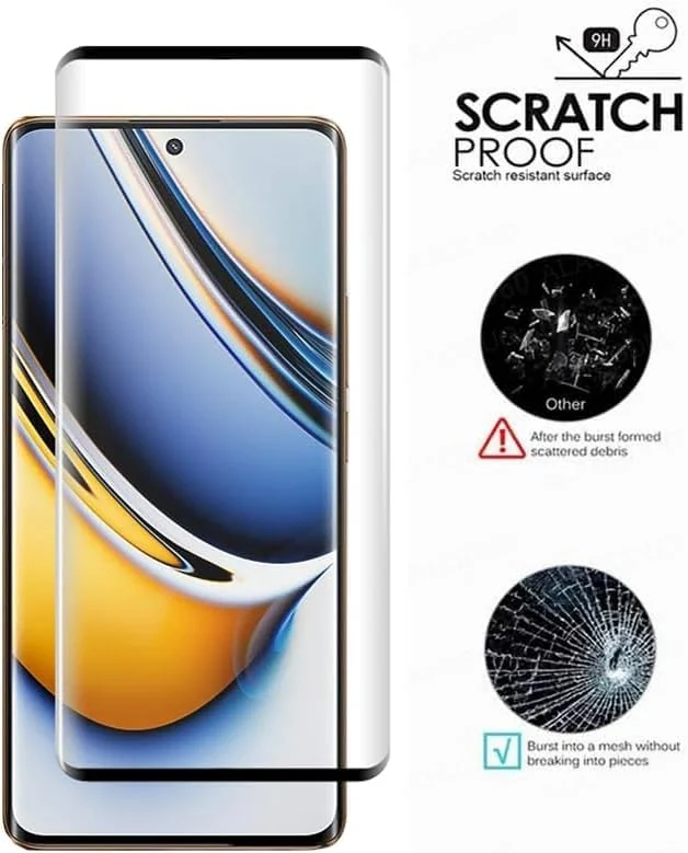 DL3 Mobilak 5D Full Glass Screen Protector For realme 11 Pro/realme 11 Pro Plus Frame Protector - Black