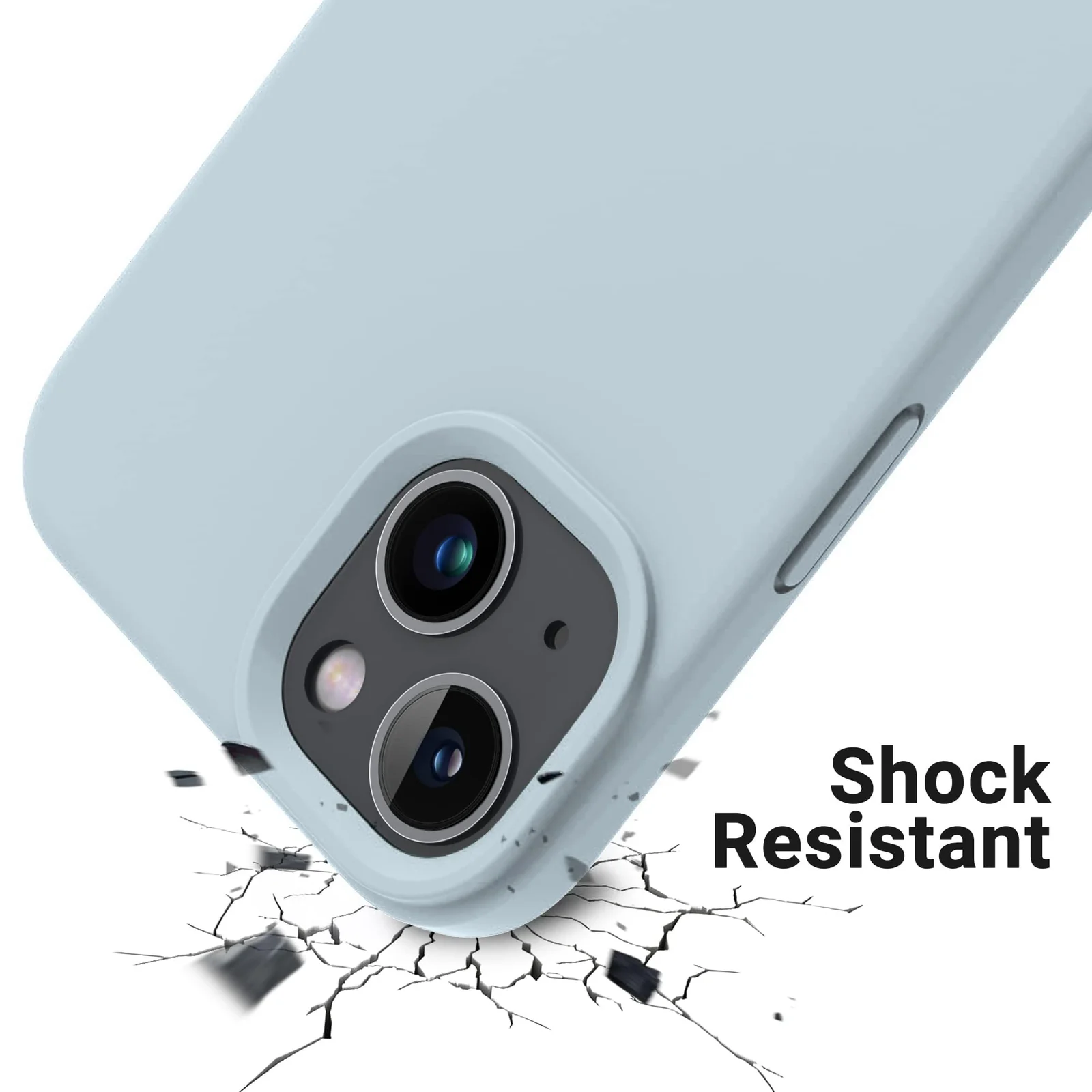 DL3 Mobilak Liquid Silicone Case for iPhone 13 / iPhone 14 (6.1 Inch), Shock-absorbing protection, Scratch-resistant surface, Soft microfiber lining - Lavender Blue