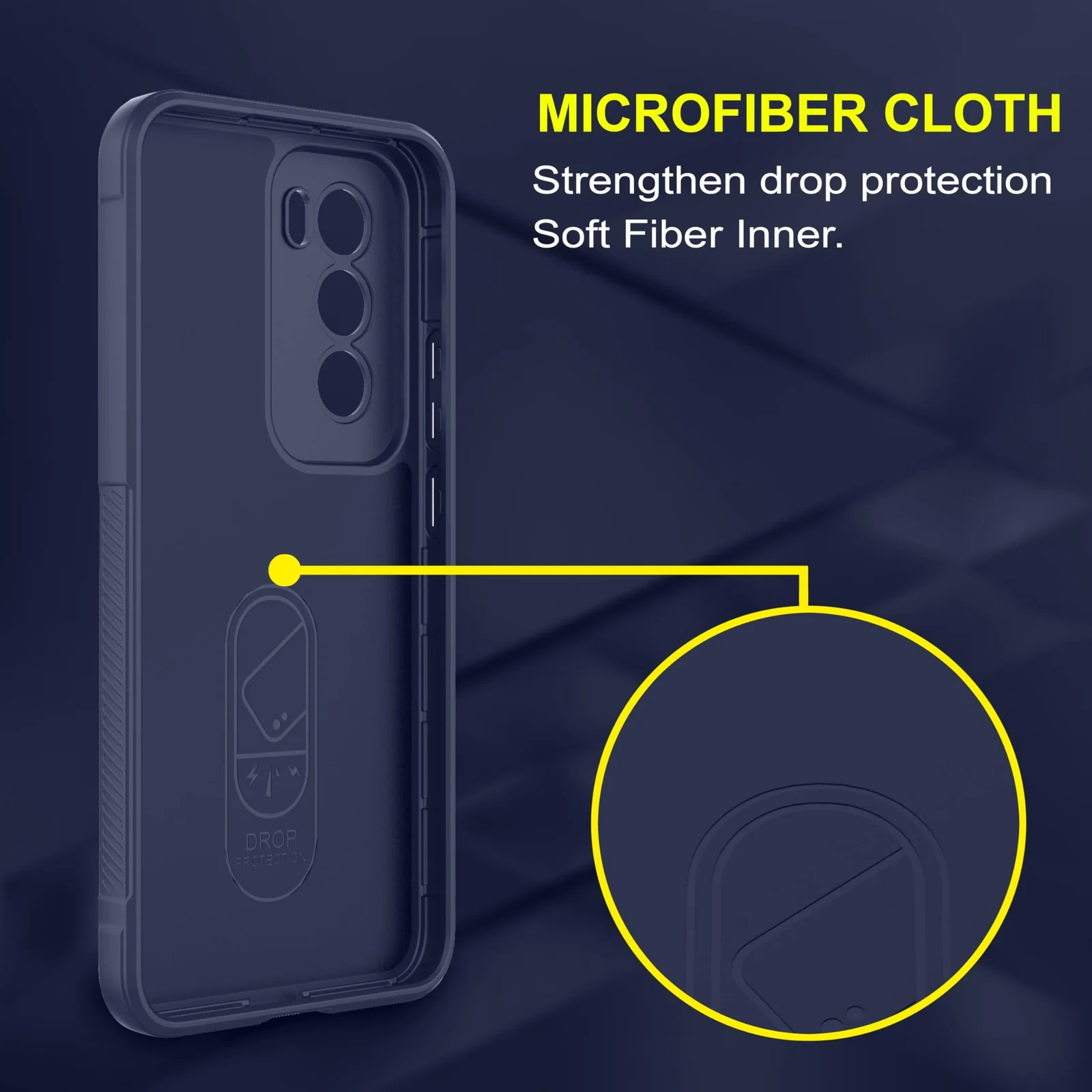 DL3 Mobilak Soft Silicone Protective Case for OPPO Reno 12 5G with Camera Protection and Shockproof Design - Blue