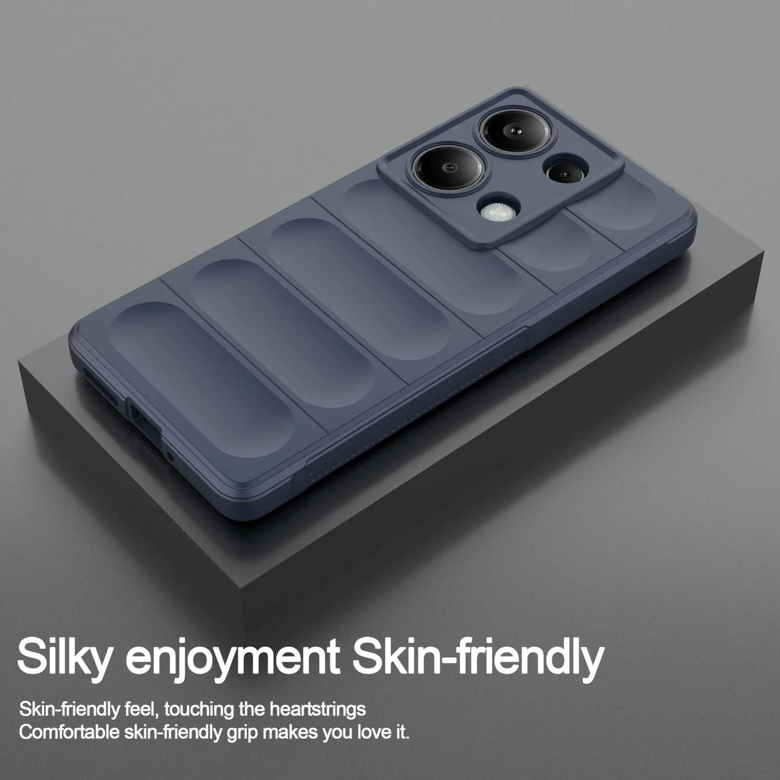 DL3 Mobilak Soft Silicone Protective Case for Xiaomi Redmi Note 13 Pro 4G / Poco M6 Pro 4G with Camera Protection and Shockproof Design - Blue