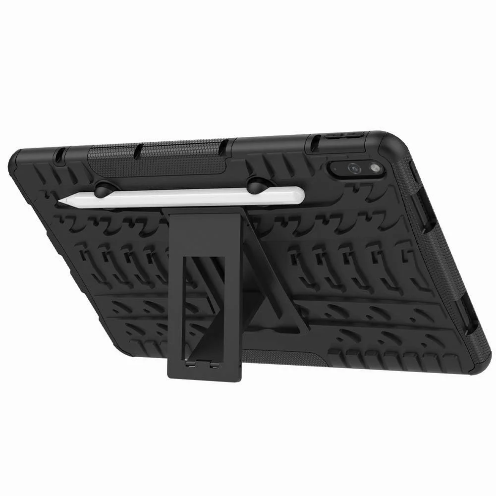 DL3 Mobilak Case For Huawei Matepad 10.4 Inch 2022/2020 tablet, Hybrid Rugged Armor Heavy Duty 2 in 1 TPU + PC Combo Dual Layer Shockproof Case with Kickstand - Black
