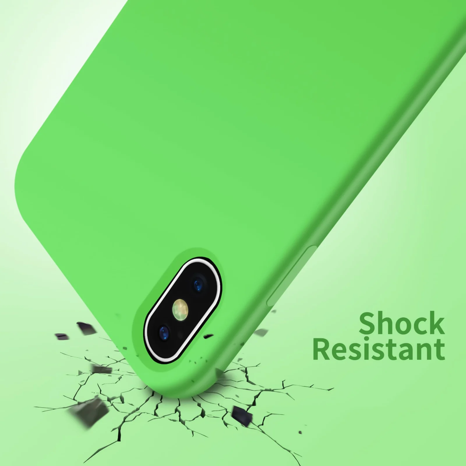 DL3 Mobilak Liquid Silicone Protective Case for iPhone XS Max with Camera Protection and Microfiber Lining - Neon Green