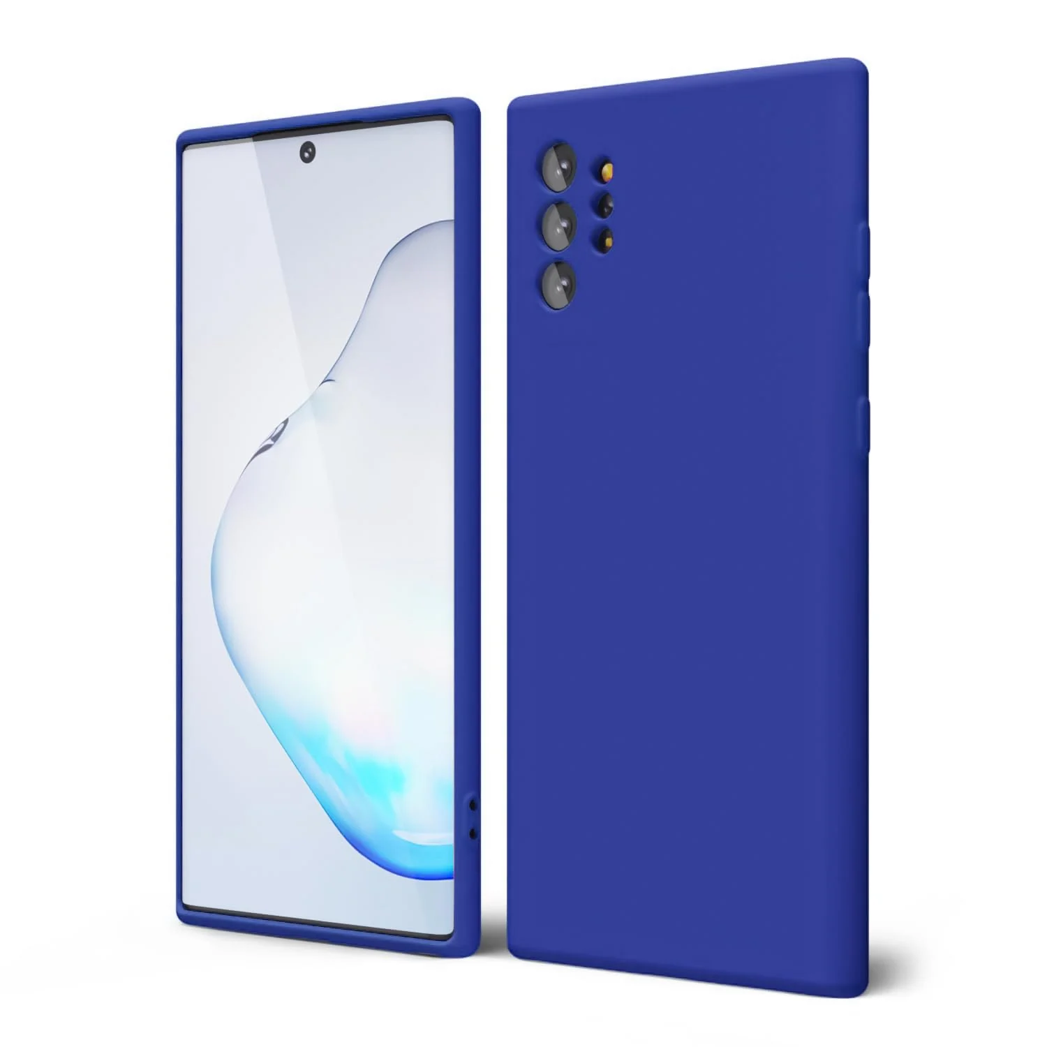 DL3 Mobilak Liquid Silicone Protective Case for Samsung Galaxy Note10 Plus with Microfiber Lining and Shockproof Design - Pepsi