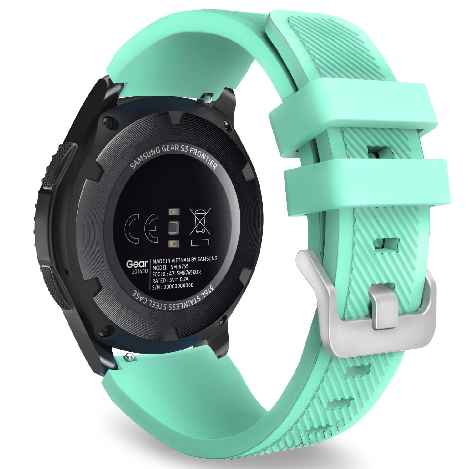 DL3 Mobilak Sport Silicone Band 20MM Strap For Samsung Gear Sport/Watch 6/5/4/5 Pro 45mm/S2 classic/active 2 40mm 44mm/Amazfit GTS/2/2e/GTS3/3 Pro/2 Mini/3 Mini/Bip 3/Bip 3 Pro - Mint Green