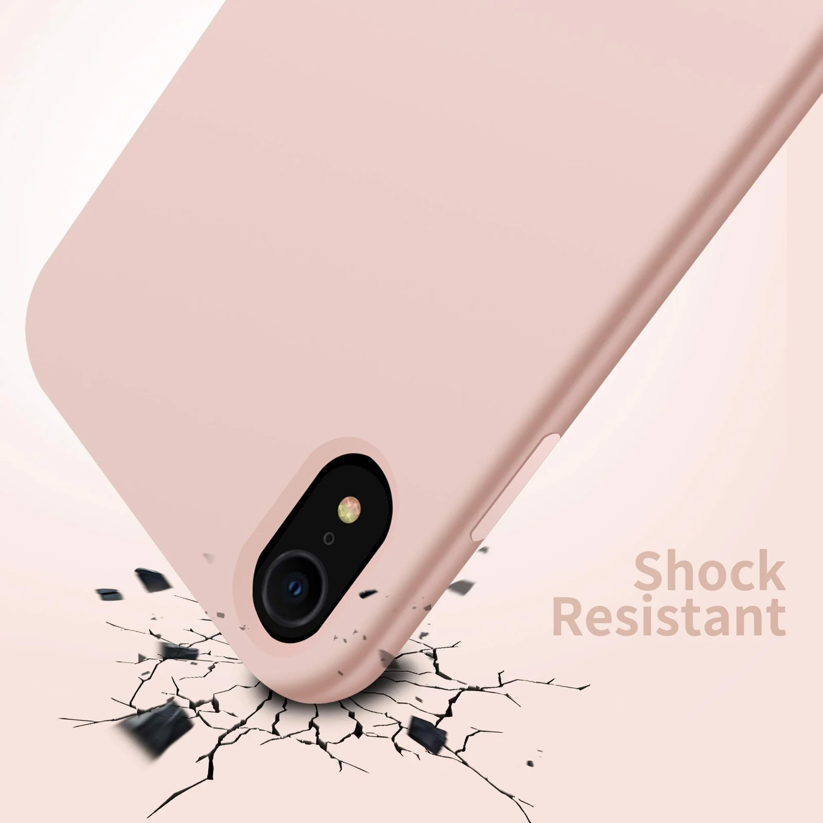 DL3 Mobilak Compatible with iPhone XR Case, Liquid Silicone Case, Full Body Protective Cover, Shockproof, Slim Phone Case, Anti-Scratch Soft Microfiber Lining - Pink Sand