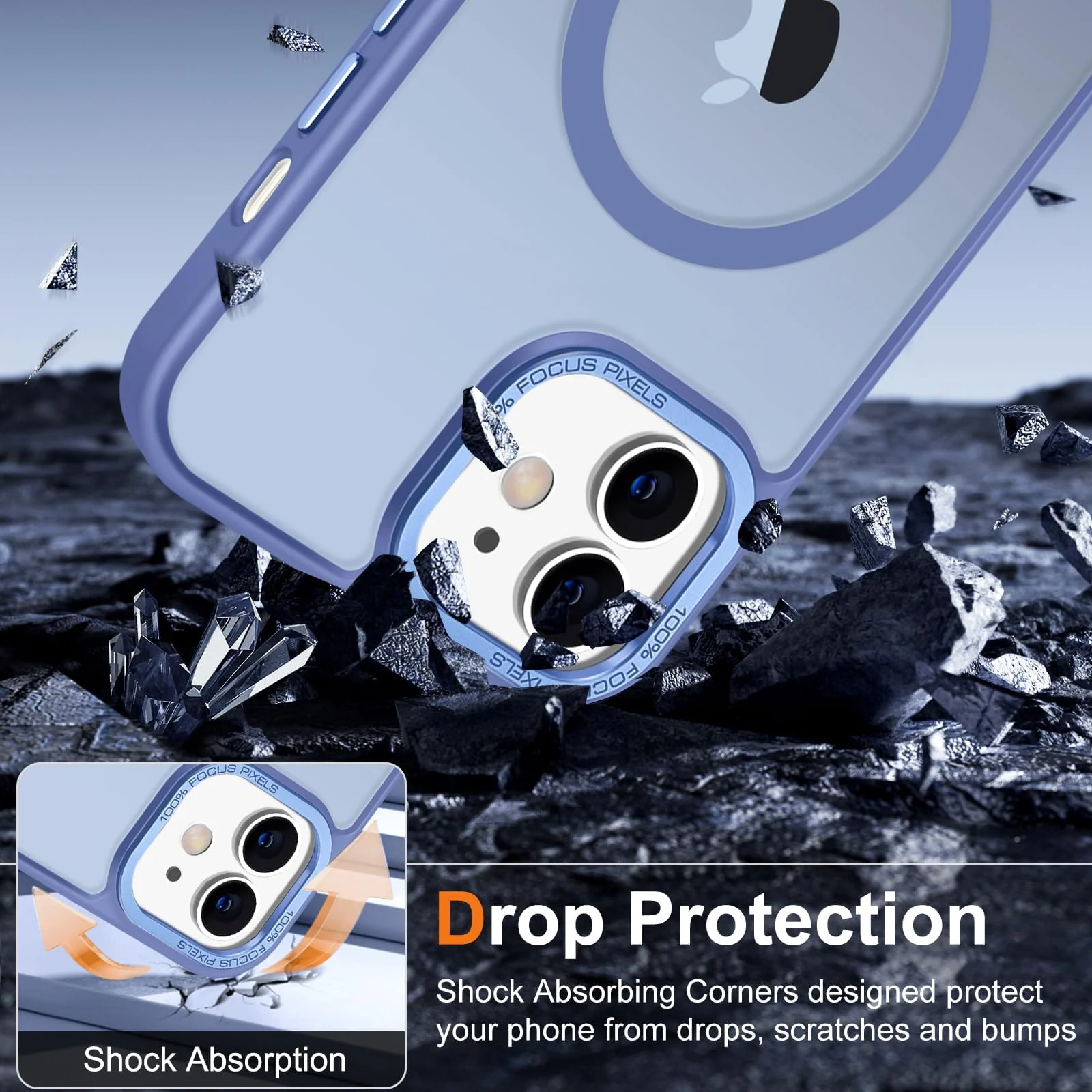 DL3 Mobilak Wallet Case with Card Slot for iPhone 11 with Ring Holder and Magnetic Car-Mount Support - Baby Blue