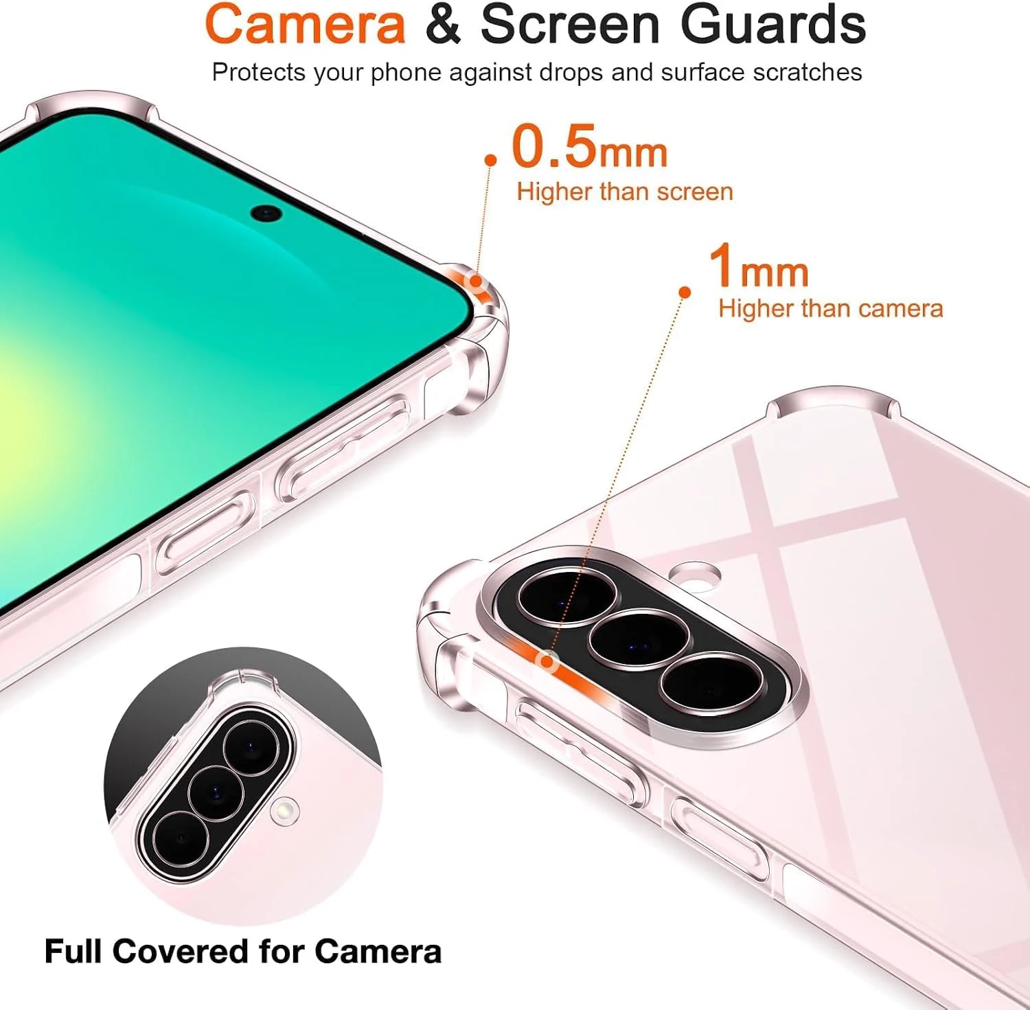 DL3 MOBILAK Anti-Shock Transparent TPU Phone Case for Samsung Galaxy A27 5G, Clear