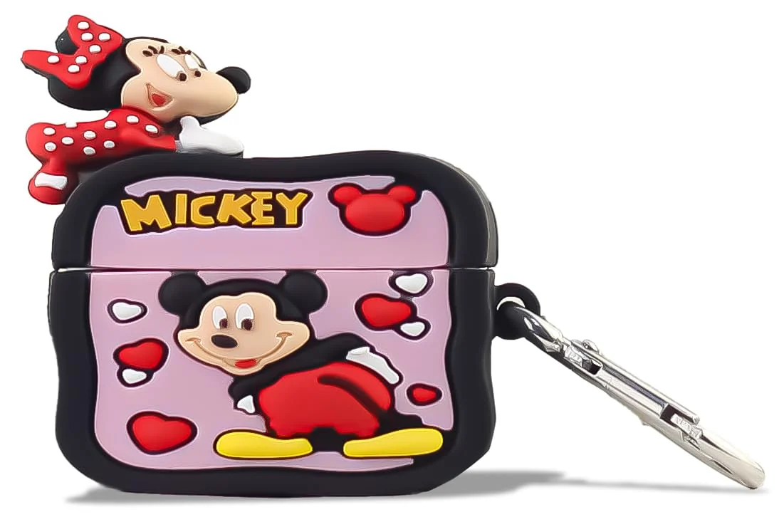DL3 Mobilak Compatible with AirPods Pro 2/1 Gen Case Soft Silicone Shockproof Cover for Apple iPod Pro 2nd/1st Generation, New 3D Cute Cartoon Creative Fun Case with Keychain Design - Style 28