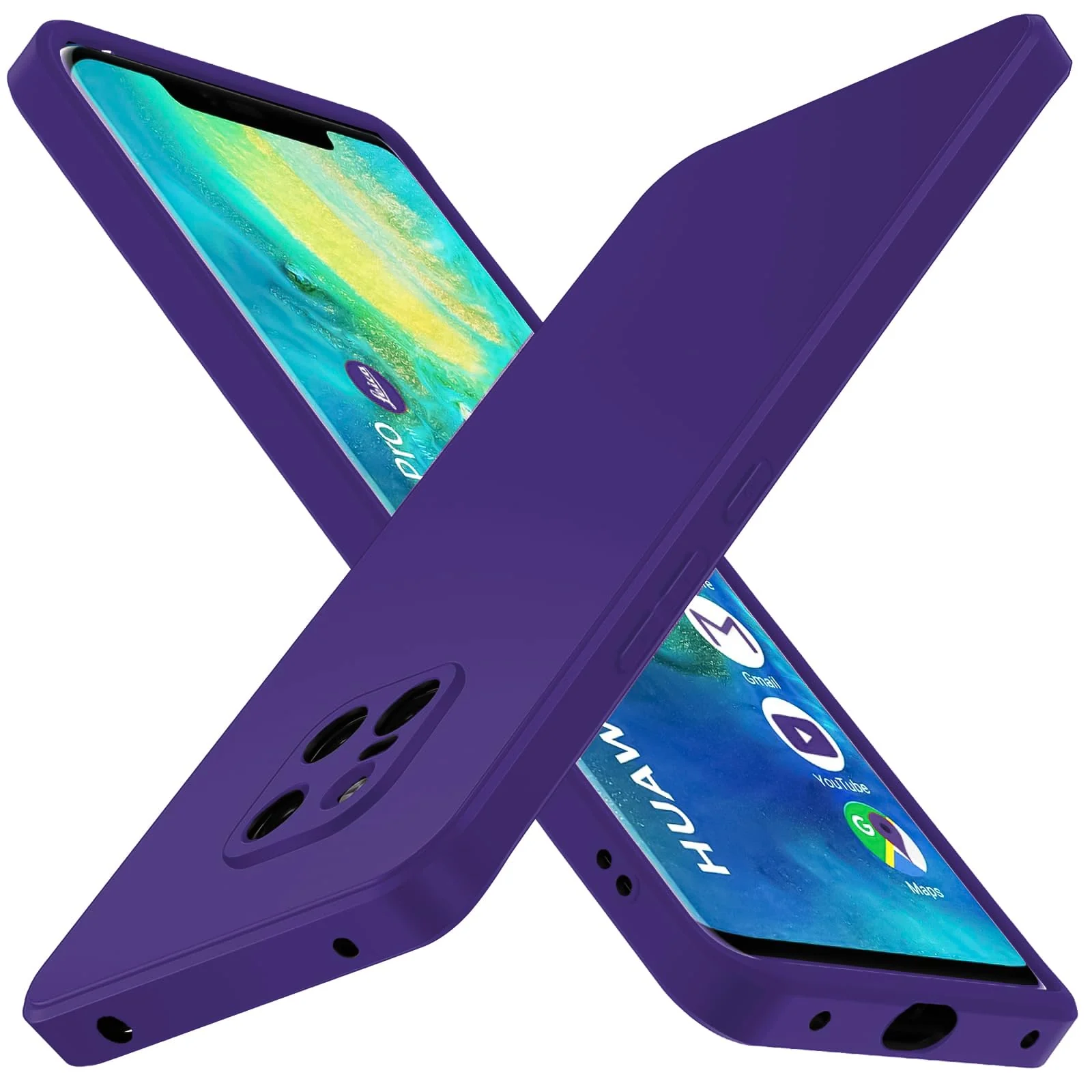 Dl3 Mobilak Huawei Mate 20 Pro Case,Soft Flexible Silicone Gel Rubber Bumper Cover,Full Body Shockproof Protective Phone Case (Neon Green)
