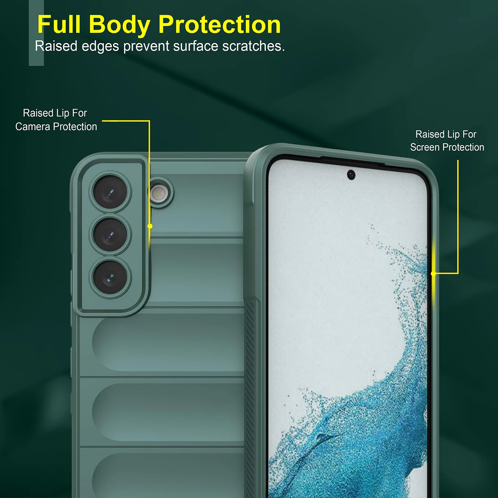 DL3 Mobilak Rugged Protective Case for Samsung Galaxy S21 FE, Camera protection, Shock-absorbing protection, Non-slip grip - Green