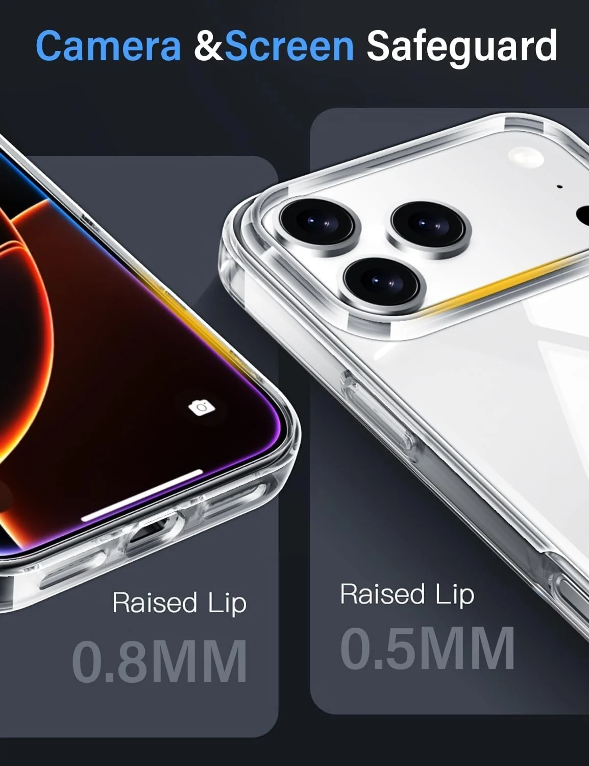 DL3 Mobilak Case Compatible with iPhone 17 Pro Case Crystal Soft TPU Gel Case Flexible Silicone Anti-Scratch TPU Cover - Clear