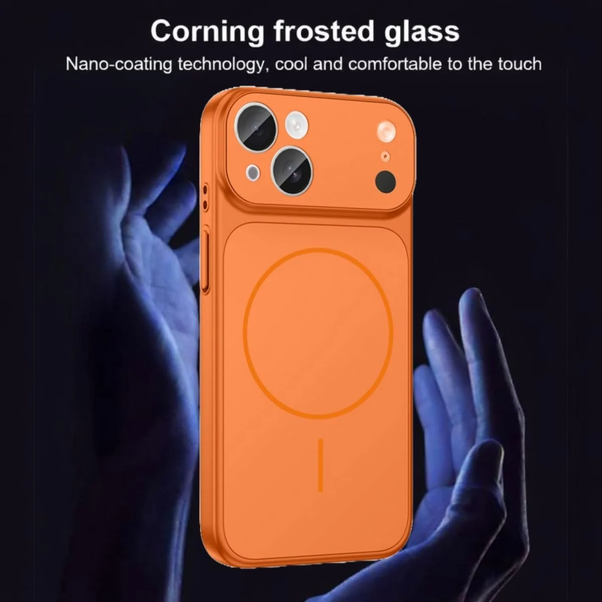 DL3 Mobilak Case for iPhone 11, Converter Design Cover, Compatible With MagSafe, Case with Glass Camera Panel, Built-in Camera Guard, Slim Shockproof Cover - Orange