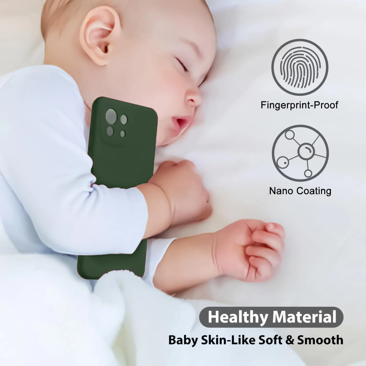 DL3 Mobilak Liquid Silicone Protective Case with Soft Microfiber Lining with Full Camera Protection for Xiaomi Mi 11 Lite 4G / 5G & Mi11 Lite 5G NE - Green